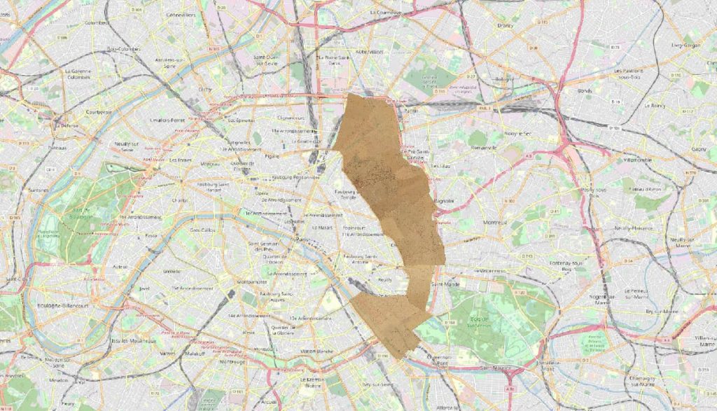 Les cadastres napoléoniens des communes annéxées, vue des communes de l’est Parisien